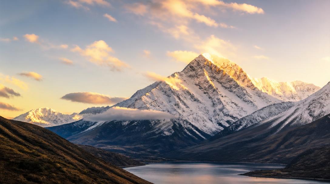 Mountain landscape at golden hour representing leadership and purpose